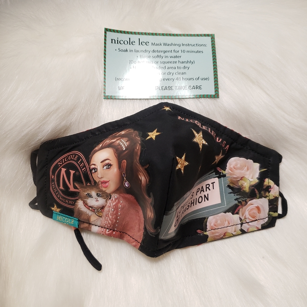 Nicole lee LOVE CAT face mask .